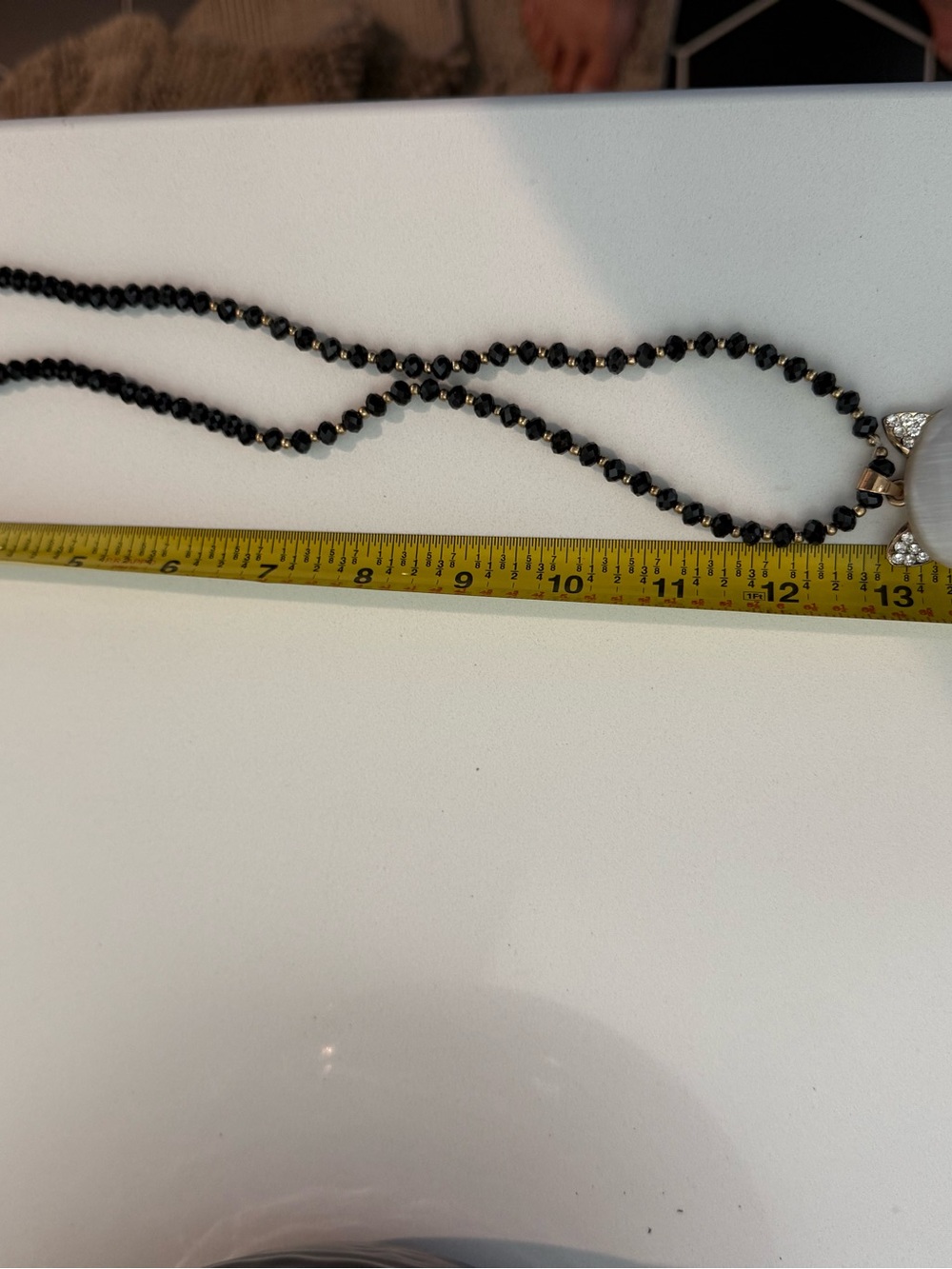 Elegant Black Beaded Pendant Necklace - Women's Jewelry